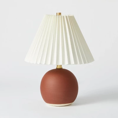 Oval Table Lamp With Pleated Shade (Includes LED Light Bulb) Red - Threshold™ Designed With Studio McGee 3 Oval Table Lamp With Pleated Shade (Includes LED Light Bulb) Red - Threshold™ Designed With Studio McGee