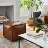 Evanston Leather Cube Pouf - Threshold™ Designed With Studio McGee
