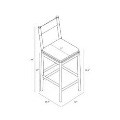 Emery Wood Counter Height Barstool With Upholstered Seat And Sling Back Natural - Threshold™ Designed With Studio McGee -Threshold Designed W/Studio Mcgee GUEST 195f58ad 8370 4b07 a2c7 caa1f841e5e6