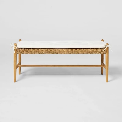 Cardamine Woven Upholstered Bench Natural - Threshold™ Designed With Studio McGee 4 Cardamine Woven Upholstered Bench Natural - Threshold™ Designed With Studio McGee - Image 2