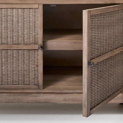 Brandeis Woven TV Stand For TVs Up To 60" Brown - Threshold™ Designed With Studio McGee 5 Brandeis Woven TV Stand For TVs Up To 60" Brown - Threshold™ Designed With Studio McGee - Image 3