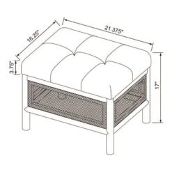 Woodspring Cane Base Ottoman Dark Walnut/Cream - Threshold™ Designed With Studio McGee -Threshold Designed W/Studio Mcgee GUEST 2a8ba648 5a4a 4bd8 9301 48c7e94cd846