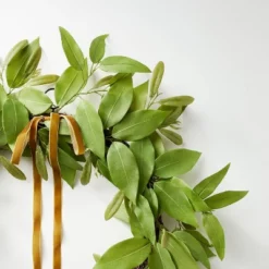 Oversized Fall Leaf Wreath With Velvet Ribbon Green - Threshold™ Designed With Studio McGee -Threshold Designed W/Studio Mcgee GUEST 397fec83 8e0d 49d4 81f0 13c421d593d2