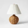 Natural Wicker Table Lamp Brown - Threshold™ Designed With Studio McGee: Chic Pleated Drum Shade, ETL Listed -Threshold Designed W/Studio Mcgee GUEST 3dfa330c b203 4820 ba59 50c942a2ddc6