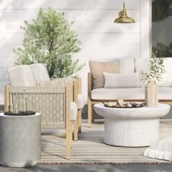 2pc Pasadena Outdoor Patio Chairs, Club Chairs Gray - Threshold™ Designed With Studio McGee