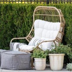 Wicker & Metal Outdoor Patio Chair, Egg Chair Natural - Threshold™ Designed With Studio McGee -Threshold Designed W/Studio Mcgee GUEST 43d39af8 5fec 4d59 8397 add61bd8f0c8