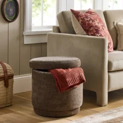 Swivel Storage Ottoman Brown - Threshold™ Designed With Studio McGee