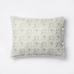 Decorative Border Cotton Slub Print Quilt Sham Light Teal Green – Threshold™ Designed With Studio McGee -Threshold Designed W/Studio Mcgee GUEST 56147f68 c5fe 41b3 a268 b59881d5cb20