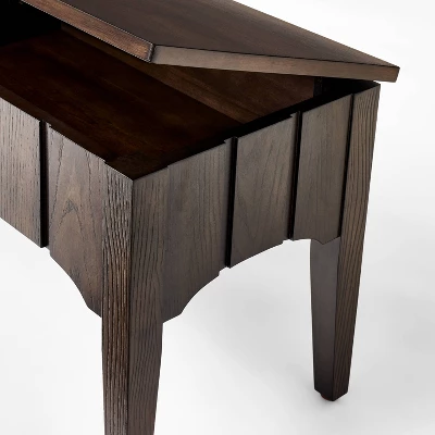 Palma Wood Base Storage Ottoman Dark Brown - Threshold™ Designed With Studio McGee 5 Palma Wood Base Storage Ottoman Dark Brown - Threshold™ Designed With Studio McGee - Image 3