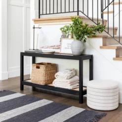 Console Table With Woven Rattan Shelf Black - Threshold™ Designed With Studio McGee -Threshold Designed W/Studio Mcgee GUEST 5cacba25 9de0 4a9b 86d8 dd94f14308e1