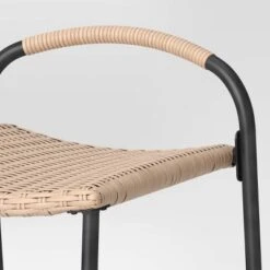 Popperton 2pk Arched Wicker Bar Height Patio Chairs, Outdoor Furniture - Black - Threshold™ Designed With Studio McGee -Threshold Designed W/Studio Mcgee GUEST 6461d5e1 cebd 4a43 a1ce 3951045fe009