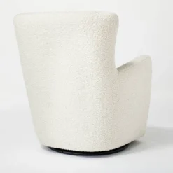 Kessler Swivel Accent Chair Cream Faux Shearling - Threshold™ Designed With Studio McGee: Luxury Glam Furniture, No Assembly Required -Threshold Designed W/Studio Mcgee GUEST 690f2370 fdfd 4cee a9b5 8e6bfd0ff4b0