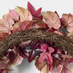 24" Mixed Leaf Artificial Fall Wreath Red - Threshold™ Designed With Studio McGee -Threshold Designed W/Studio Mcgee GUEST 6ae8afc5 ef35 4452 97dc b7e84283cd39