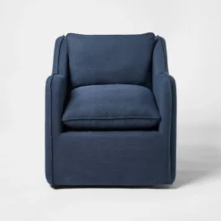 Slipcover Style Upholstered Swivel Accent Chair Blue - Threshold™ Designed With Studio McGee -Threshold Designed W/Studio Mcgee GUEST 6c5d56c9 ef05 41e5 9c72 37f2769f3d86