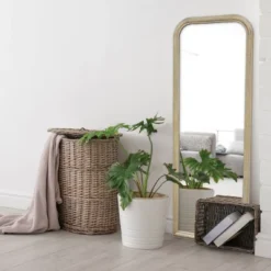 24" X 64" Wood Floor Mirror - Threshold™ Designed With Studio McGee: Natural Finish, Standing, No Assembly Required -Threshold Designed W/Studio Mcgee GUEST 7a570338 43ff 413e b880 c6960271c6fd