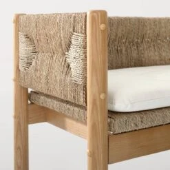 Elden Wood Bench With Woven Back And Loose Cushion Seat - Threshold™ Designed With Studio McGee -Threshold Designed W/Studio Mcgee GUEST 80c860d6 fb10 4439 978d 5bcb29b2d57b 1