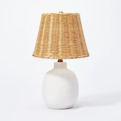 Ceramic Table Lamp With Rattan Shade White - Threshold™ Designed With Studio McGee -Threshold Designed W/Studio Mcgee GUEST 84601444 c7ee 424e 90ba b44c3bc125cd