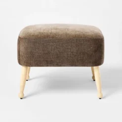 Corallina Upholstered Wooden Ottoman Natural Wood/Dark Brown - Threshold™ Designed With Studio McGee -Threshold Designed W/Studio Mcgee GUEST 84718365 7e7e 49cb b5df 6c3de4dd82f9