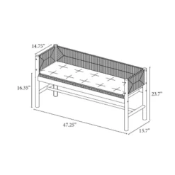 Elden Wood Bench With Woven Back And Loose Cushion Seat - Threshold™ Designed With Studio McGee -Threshold Designed W/Studio Mcgee GUEST 8f053347 15e4 4064 81c1 72a38bf0a4d6 1
