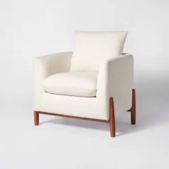 Elroy Faux Shearling Accent Chair With Wood Legs - Threshold™ Designed With Studio McGee -Threshold Designed W/Studio Mcgee GUEST 92cdde9c f944 4b57 a938 462963d536a2