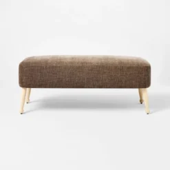 Corallina Upholstered Wooden Bench Natural Wood/Dark Brown - Threshold™ Designed With Studio McGee -Threshold Designed W/Studio Mcgee GUEST 957c2b79 af1d 4523 8d41 840cca3434ec
