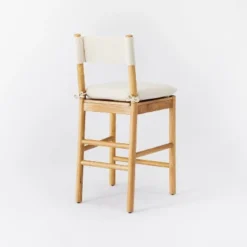 Emery Wood Counter Height Barstool With Upholstered Seat And Sling Back Natural - Threshold™ Designed With Studio McGee -Threshold Designed W/Studio Mcgee GUEST 9f7f5d4d d259 4ec6 a838 71315204c3fa