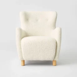 Kessler Wingback Faux Sherling Accent Chair Cream - Threshold™ Designed With Studio McGee -Threshold Designed W/Studio Mcgee GUEST a091e35d 7e8b 40dd abe2 3c45359ac8c6