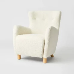 Kessler Wingback Faux Sherling Accent Chair Cream - Threshold™ Designed With Studio McGee -Threshold Designed W/Studio Mcgee GUEST a09f34e6 88c9 4d02 ba31 f262090269f8