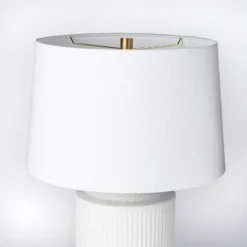 24"x16" Ceramic Assembled Table Lamp White - Threshold™ Designed With Studio McGee: Ribbed Design, Dimmable, UL Listed -Threshold Designed W/Studio Mcgee GUEST a86757d9 51f6 44d9 8c7c ee9672f84967