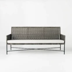 Wicker & Metal X Frame Patio Sofa - Gray - Threshold™ Designed With Studio McGee -Threshold Designed W/Studio Mcgee GUEST cc70c42f 8a55 439d 94fa 2f1b97698daa