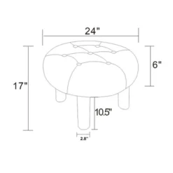 Kessler Round Tufted Faux Shearling Ottoman With Wood Legs Cream - Threshold™ Designed With Studio McGee -Threshold Designed W/Studio Mcgee GUEST d5175ee3 64a2 4381 b0d1 81881a4bdad9