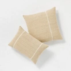 Oversize Embroidered Striped Throw Pillow Cream - Threshold™ Designed With Studio McGee -Threshold Designed W/Studio Mcgee GUEST dd44cc07 b08f 4537 b5c0 957f387f1926