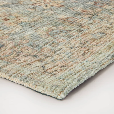 Ledges Digital Floral Print Distressed Persian Rug Green - Threshold™ Designed By Studio McGee 3 Ledges Digital Floral Print Distressed Persian Rug Green - Threshold™ Designed By Studio McGee - Image 2