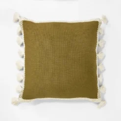 Woven Frame Square Throw Pillow With Side Tassels - Threshold™ Designed With Studio McGee -Threshold Designed W/Studio Mcgee GUEST f0a5608e 34a9 4fe1 b492 5b1a9e62ecd1