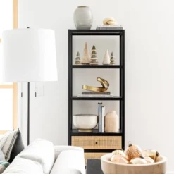 Console Table With Woven Rattan Shelf Black - Threshold™ Designed With Studio McGee -Threshold Designed W/Studio Mcgee GUEST f71b8141 512b 4383 9135 4f0d694163bd