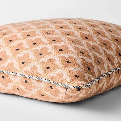 Square Geo Pattern With Striped Piping Peach - Threshold™ Design With Studio McGee 5 Square Geo Pattern With Striped Piping Peach - Threshold™ Design With Studio McGee - Image 3